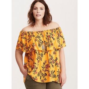 Torrid Floral Print Ruffled Top Size 3